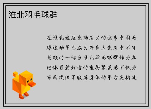 淮北羽毛球群